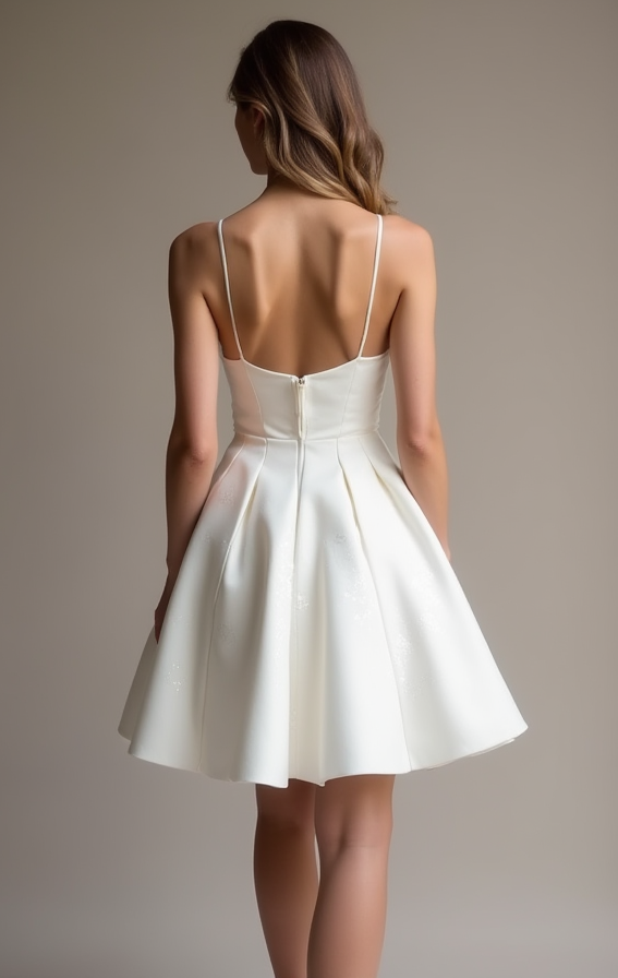 Stunning White Mini Short Wedding Dress with a Halter Neckline for a Stylish and Trendy Look