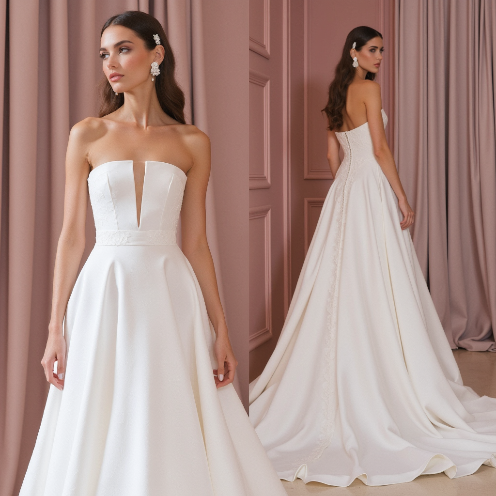 Elegant A-Line Wedding Dress with a Sweetheart Neckline