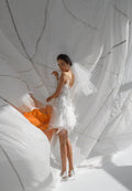 Thin Strap Form Fitting Short Wedding Dress Bridal Gowns Mermaid Princess White Satin Modern Court Train Vestido De Novia Sleeves Mermaid Satin