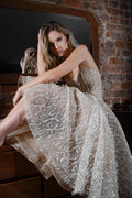 Sequin Wedding Dress Vestido De Novia Satin Mermaid Princess Bridal Gown Bow Simple Court Train Dress Satin