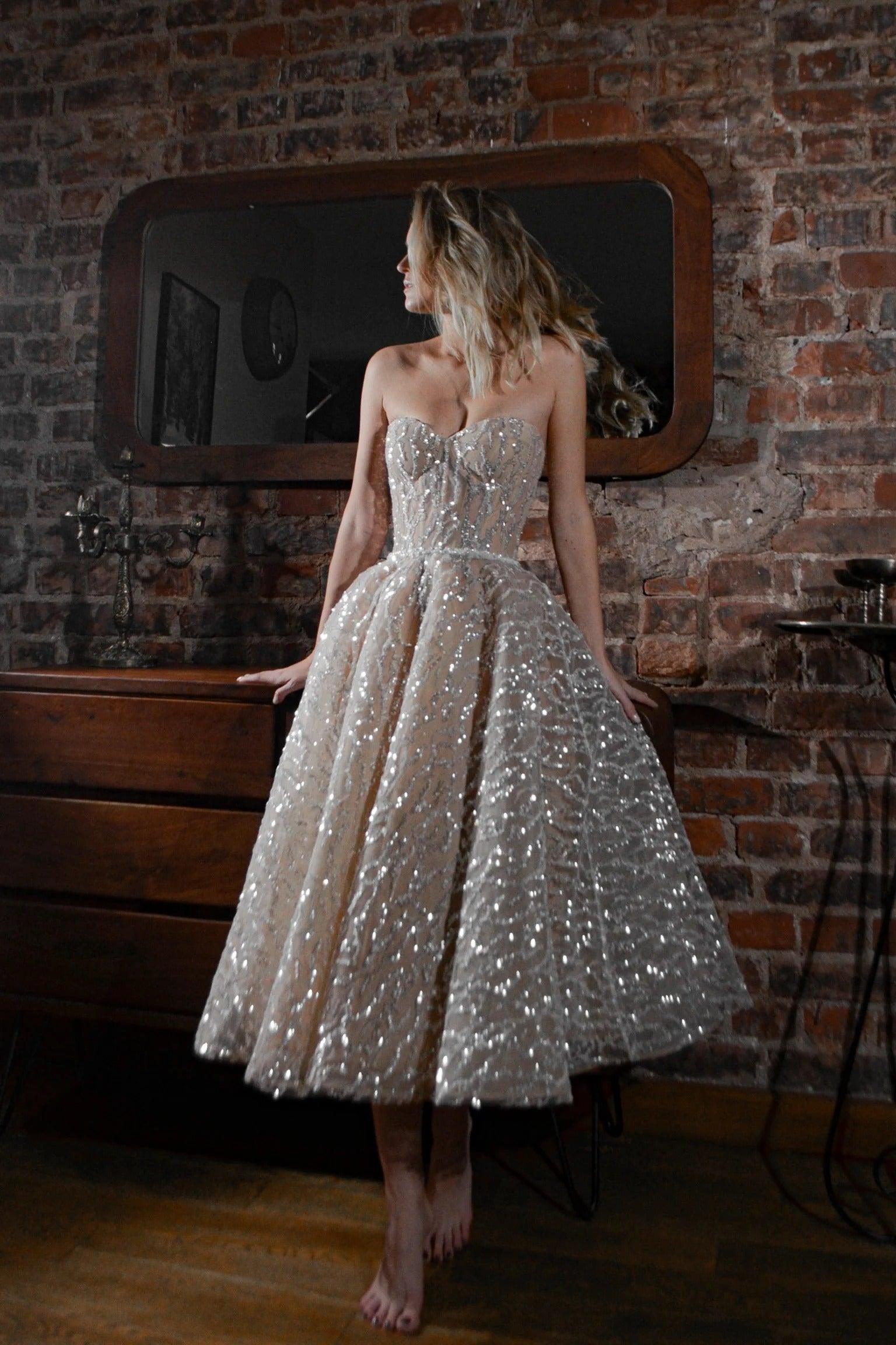 Sequin Wedding Dress Vestido De Novia Satin Mermaid Princess Bridal Gown Bow Simple Court Train Dress Satin