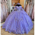 Quince Dress | Luxury Glittering Lavender Quinceanera Dresses Birthday Party Prom Princess Ball Gown Vestidos De 15 Anos Corset picture lavender