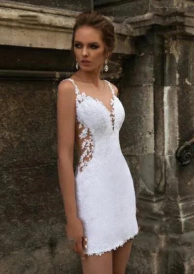 Graceful White Mermaid Wedding Dresses Detachable Train 3 in 1 Lace Applique Sheer Neck Bridal Gown Backless Robe De Mariée As Picture Mermaid