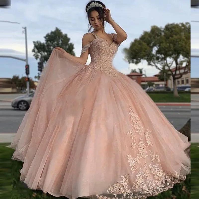 Quince Dress | Strap Ball Gown Quinceanera Dresses 15 Party Sexy Sweetheart Lace Vestidos De Debutante Birthday Ballkleid Hot