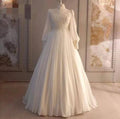 Muslim Lace Wedding Dresses Bridal Gowns White
