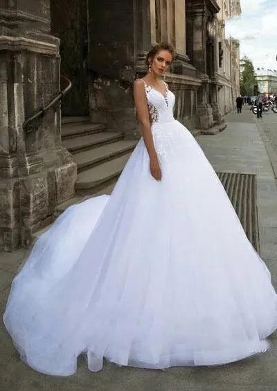 Graceful White Mermaid Wedding Dresses Detachable Train 3 in 1 Lace Applique Sheer Neck Bridal Gown Backless Robe De Mariée Mermaid