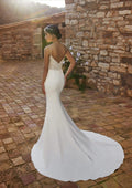 Stunning Lingerie Bodice in Lace Wedding Dress Vestido De Novia Bridal Gown Court Train Princess Modern Mermaid Bow Satin Satin