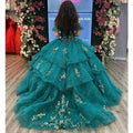 Quince Dress | Glittering Emerald Green Quinceanera Dresses Beading Lace Appliques Vestidos De 15 Anos Formal Birthday Party Prom