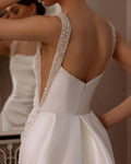 detachable 2 In 1 Mermaid Wedding Dress Bead Organza With Embroidery Sweetheart Back Backless Bride Sleeveless Vestido De Novia Satin