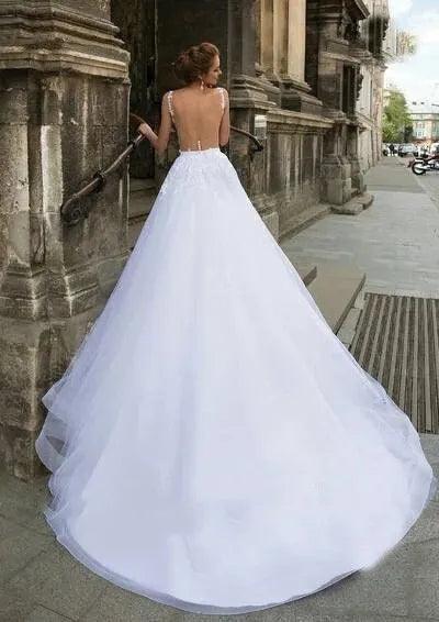 Graceful White Mermaid Wedding Dresses Detachable Train 3 in 1 Lace Applique Sheer Neck Bridal Gown Backless Robe De Mariée Mermaid