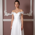 Glamorous Short Wedding Dress and Mini Dress with a Fitted Silhouette and Beading