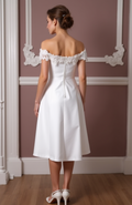 Glamorous Short Wedding Dress and Mini Dress with a Fitted Silhouette and Beading