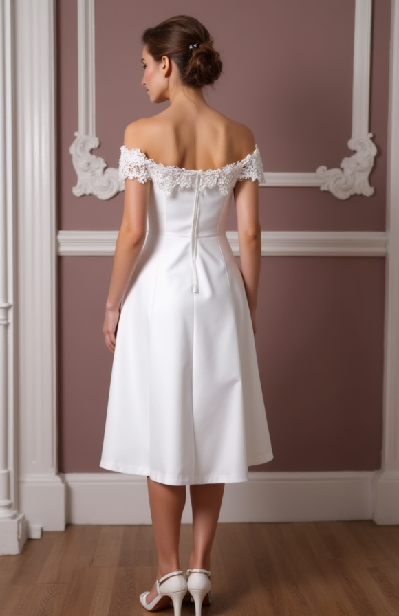 Glamorous Short Wedding Dress and Mini Dress with a Fitted Silhouette and Beading
