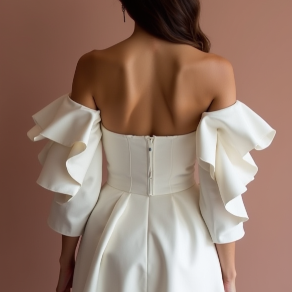 Sexy White Mini Short Wedding Dress with a High Slit for a Bold and Daring Bridal Look