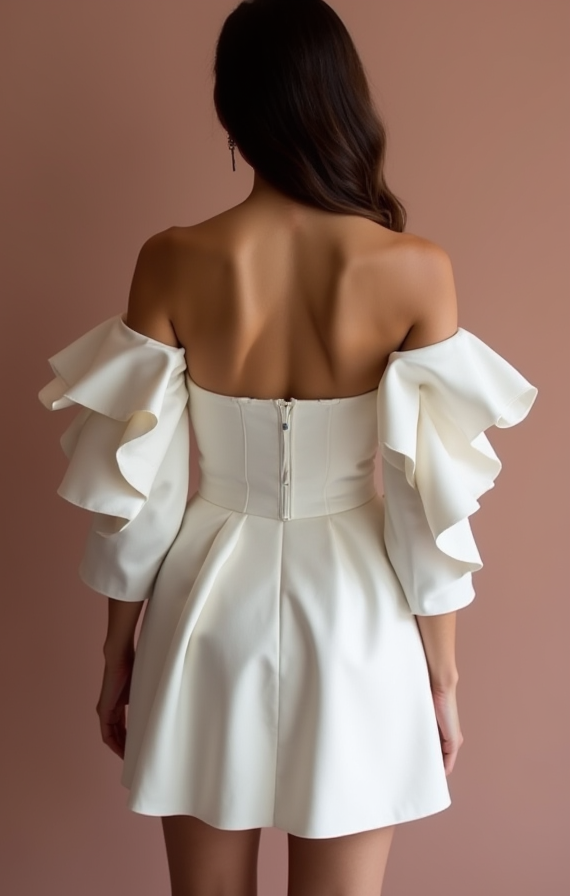 Sexy White Mini Short Wedding Dress with a High Slit for a Bold and Daring Bridal Look
