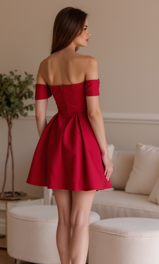 Regal Red Evening Dress & Prom Dress with Beaded Straps for a Luxurious Touch