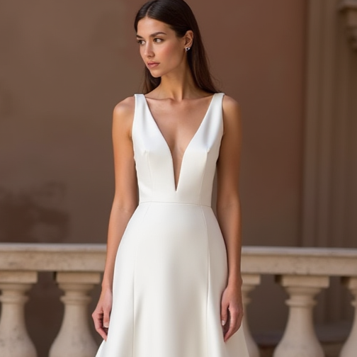 Timeless White Princess Wedding Dress with Satin Skirt and Beaded Corset Bodice