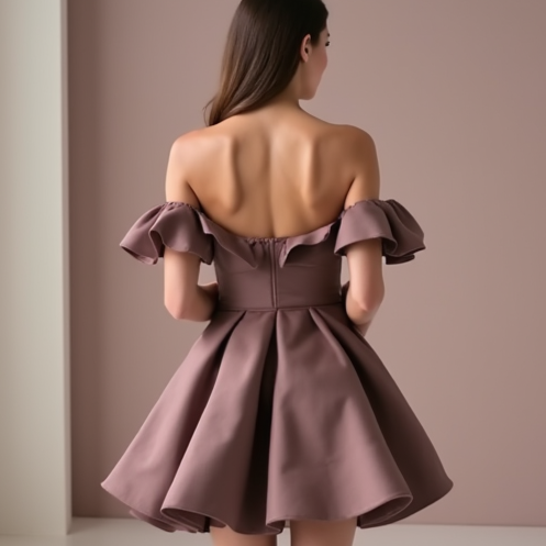 Romantic Brown Evening Dress & Prom Dress with Fitted Bodice and Dreamy Layers