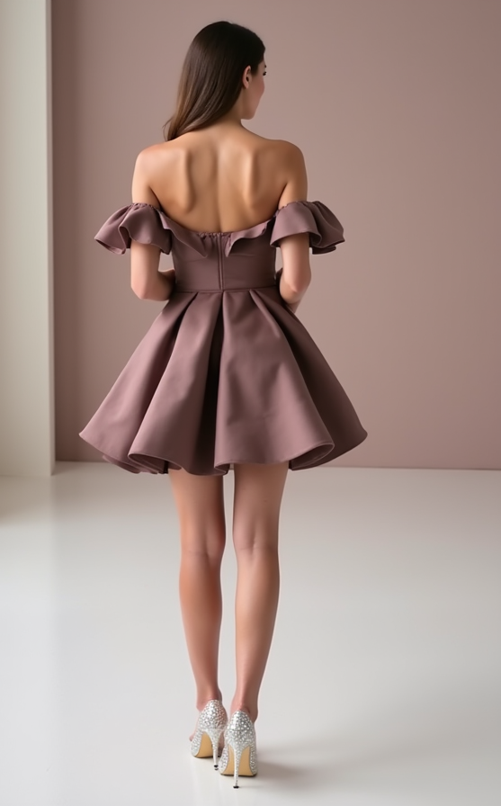 Romantic Brown Evening Dress & Prom Dress with Fitted Bodice and Dreamy Layers