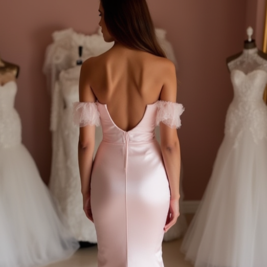 Sophisticated Pink Evening Dress & Prom Dress with Long Train for Maximum Drama