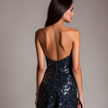 Trendy Black Evening Dress & Prom Dress with Crystal Straps and Fitted Silhouette