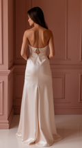 Luxurious White A-Line Bridal Gown with Crystal Beading and Embellished Waistline