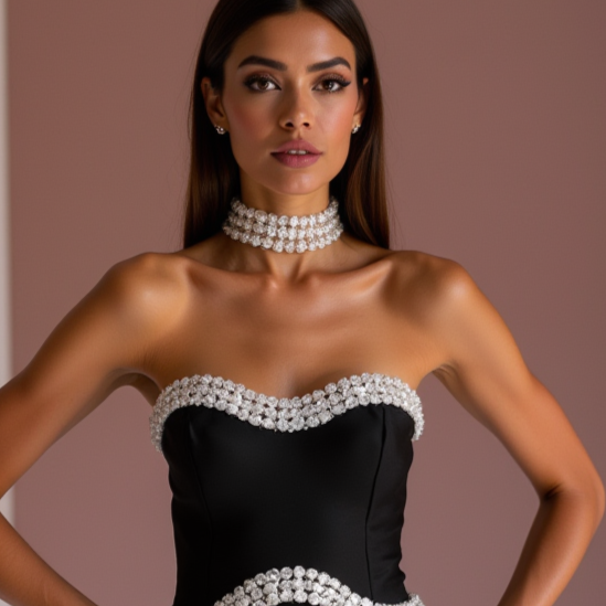 Stunning Black Evening Dress & Prom Dress with Waterfall Ruffle for a Unique Style