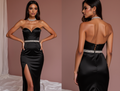 Elegant Black Evening Dress & Prom Dress with Jeweled Bodice for a Luxe Look