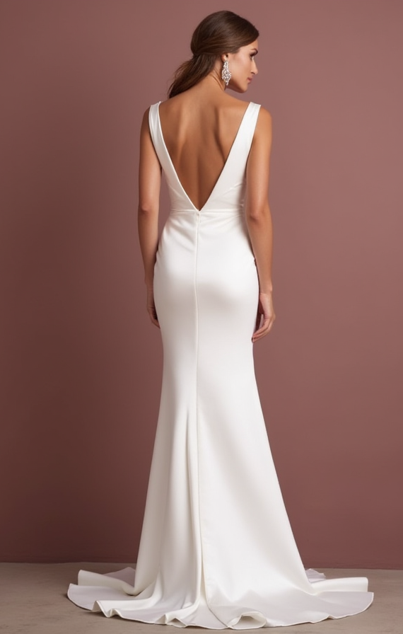 A-Line White Wedding Dress with Button Details for a Vintage-Inspired Look
