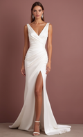 A-Line White Wedding Dress with Button Details for a Vintage-Inspired Look