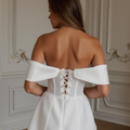 Short Wedding Dress and Mini Dress with Lace Details for a Chic Bridal Look