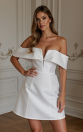 Short Wedding Dress and Mini Dress with Lace Details for a Chic Bridal Look