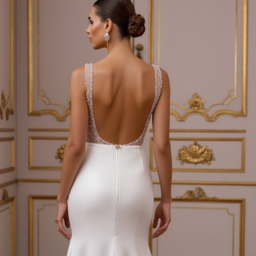 Modern A-Line Wedding Dress for Brides Who Love a Simple Style