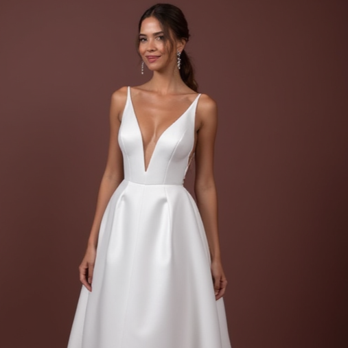 A-Line Bridal Dress with a Chapel Train for a Classic and Grand Look