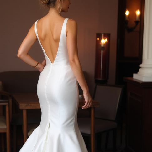 Elegant Trumpet Wedding Dress with a Timeless and Classic Design