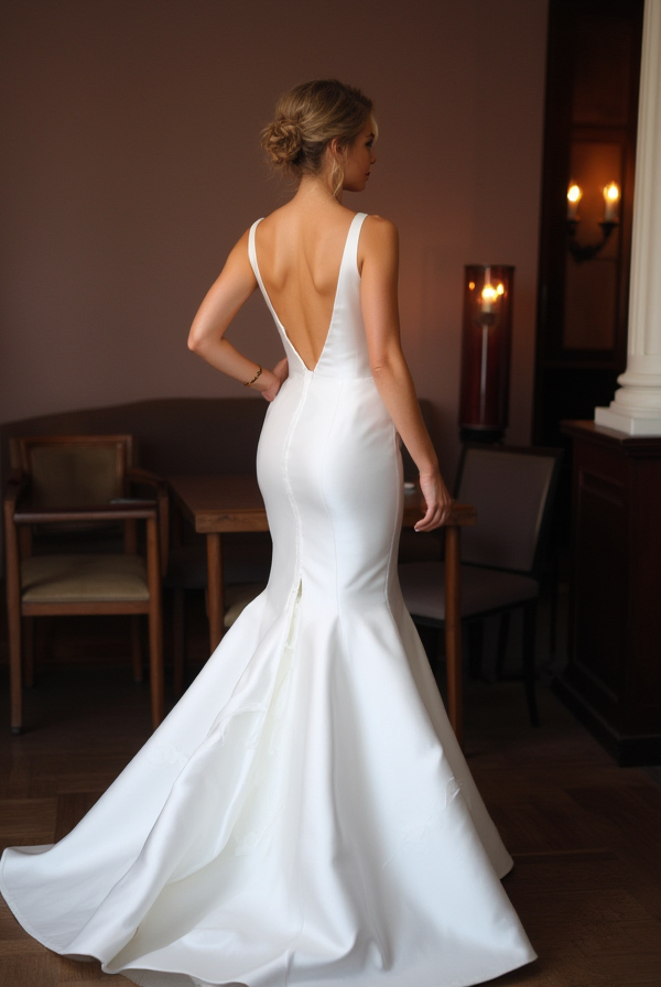 Elegant Trumpet Wedding Dress with a Timeless and Classic Design
