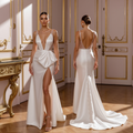 A-Line Bridal Gown with an Open Back for a Sophisticated Look