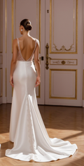 A-Line Bridal Gown with an Open Back for a Sophisticated Look