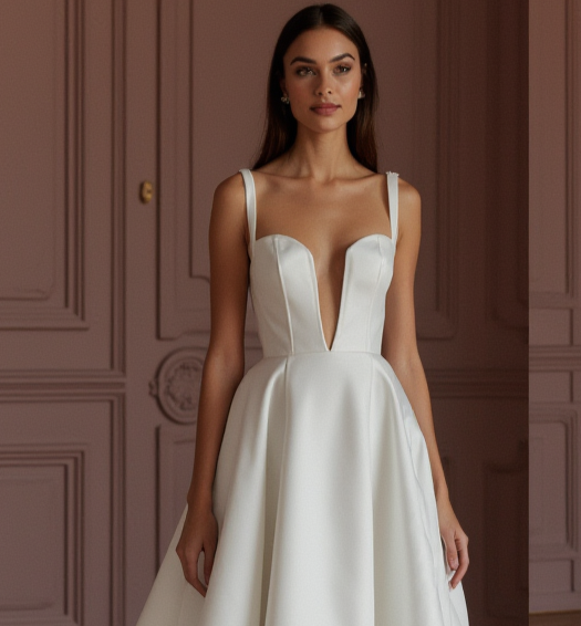 A-Line Wedding Dress with a Corset Bodice for a Flattering Shape