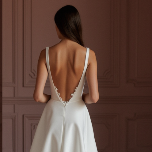 A-Line Wedding Dress with a Corset Bodice for a Flattering Shape