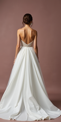 Romantic A-Line Gown with a Flowing Chiffon Skirt