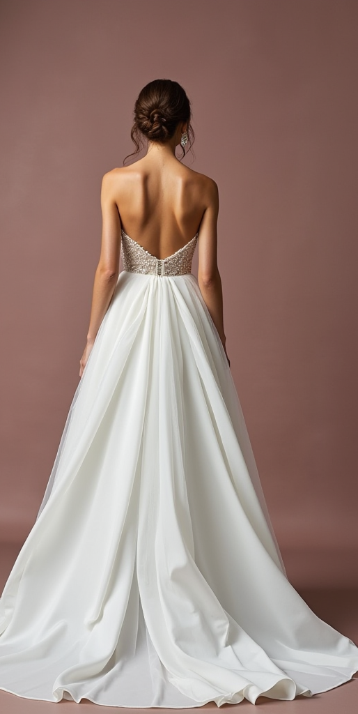Romantic A-Line Gown with a Flowing Chiffon Skirt