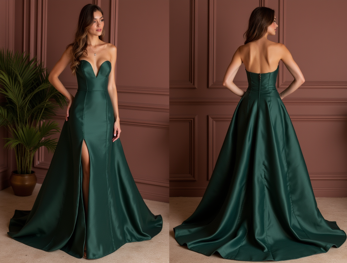 Glamorous Evening Dress and Prom Gown with Lace Appliqué for a Romantic Feel