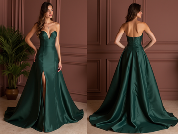 Glamorous Evening Dress and Prom Gown with Lace Appliqué for a Romantic Feel
