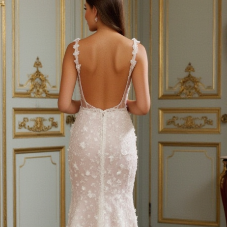 A-Line Wedding Dress with Spaghetti Straps for a Light and Airy Feel