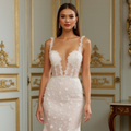 A-Line Wedding Dress with Spaghetti Straps for a Light and Airy Feel