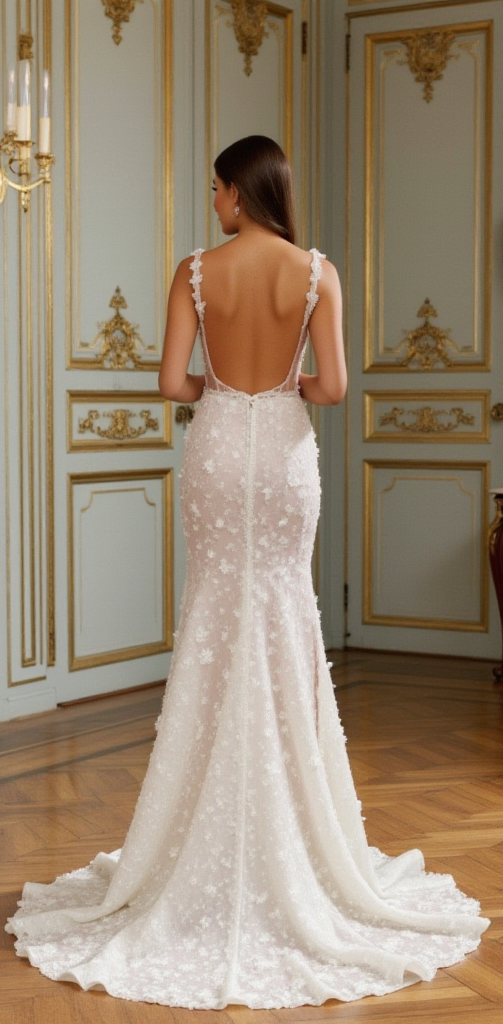 A-Line Wedding Dress with Spaghetti Straps for a Light and Airy Feel